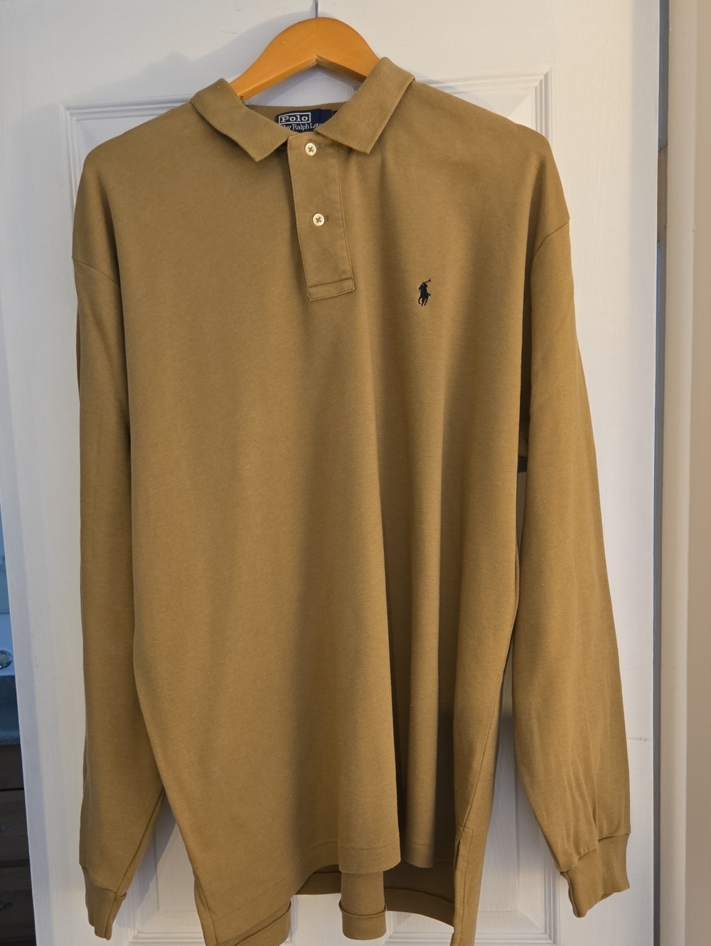 Polo by Ralph Lauren Long Sleeve Polo in Khaki